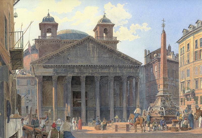 Repetarea secțiunii „Roma antică” a Bisericii Romei cu arhitectură interesantă